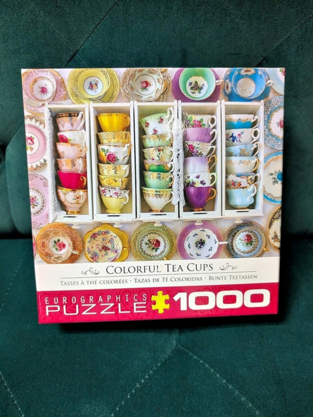 🧩 Eurographics Colorful Tea Cups 1000-Piece Jigsaw Puzzle All Pieces Present
